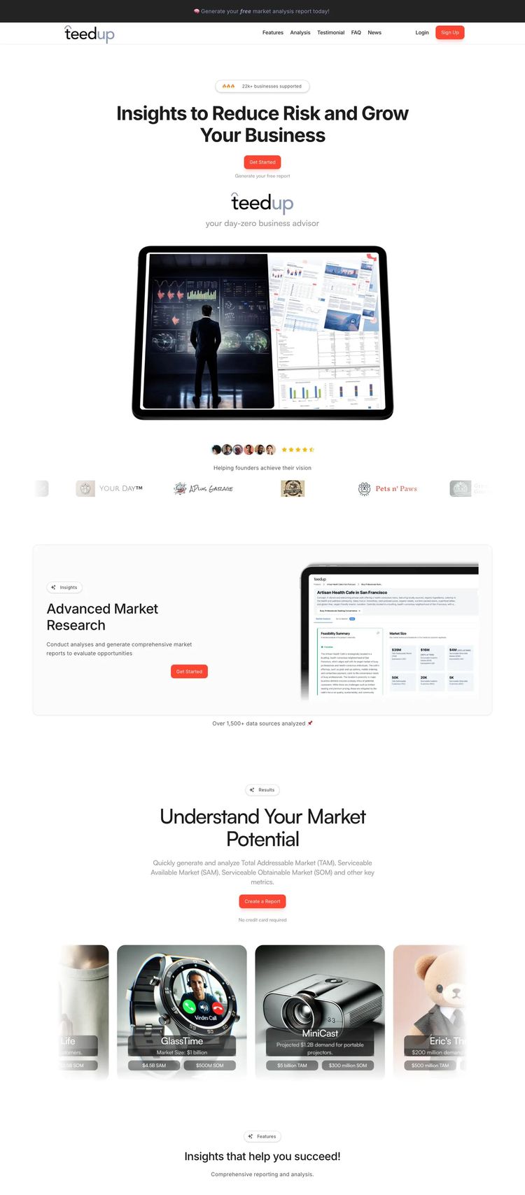 Screenshot 2 of teedup (Example Framer Business Consultant Website)