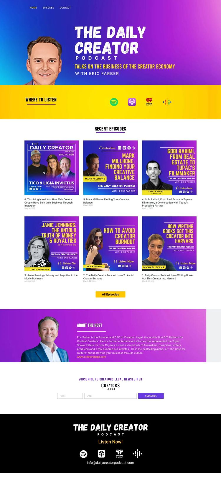 Screenshot 2 of Daily Creator Podcast (Example WordPress Podcast Website)
