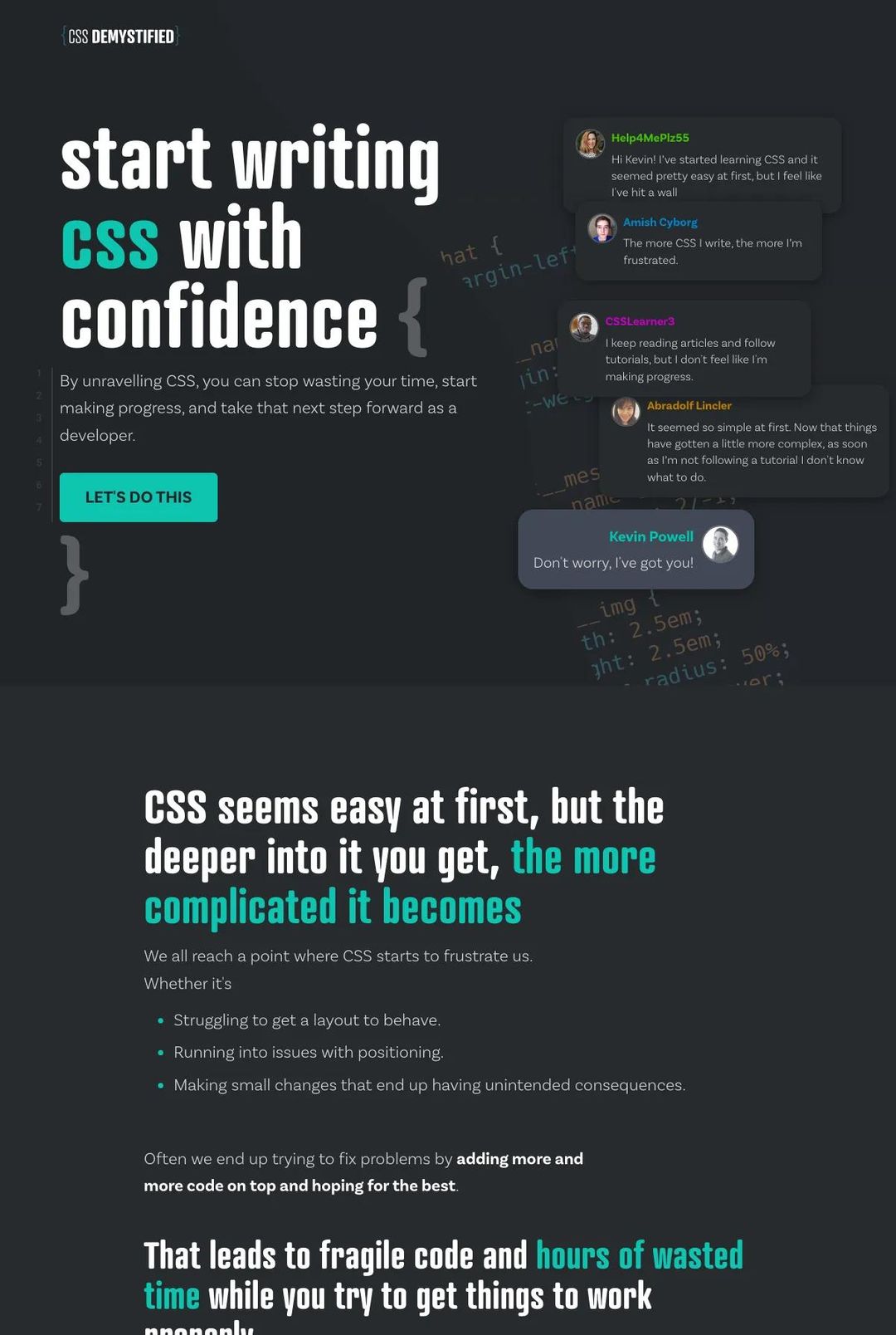 Screenshot 1 of CSS Demystified (Example Podia Website)