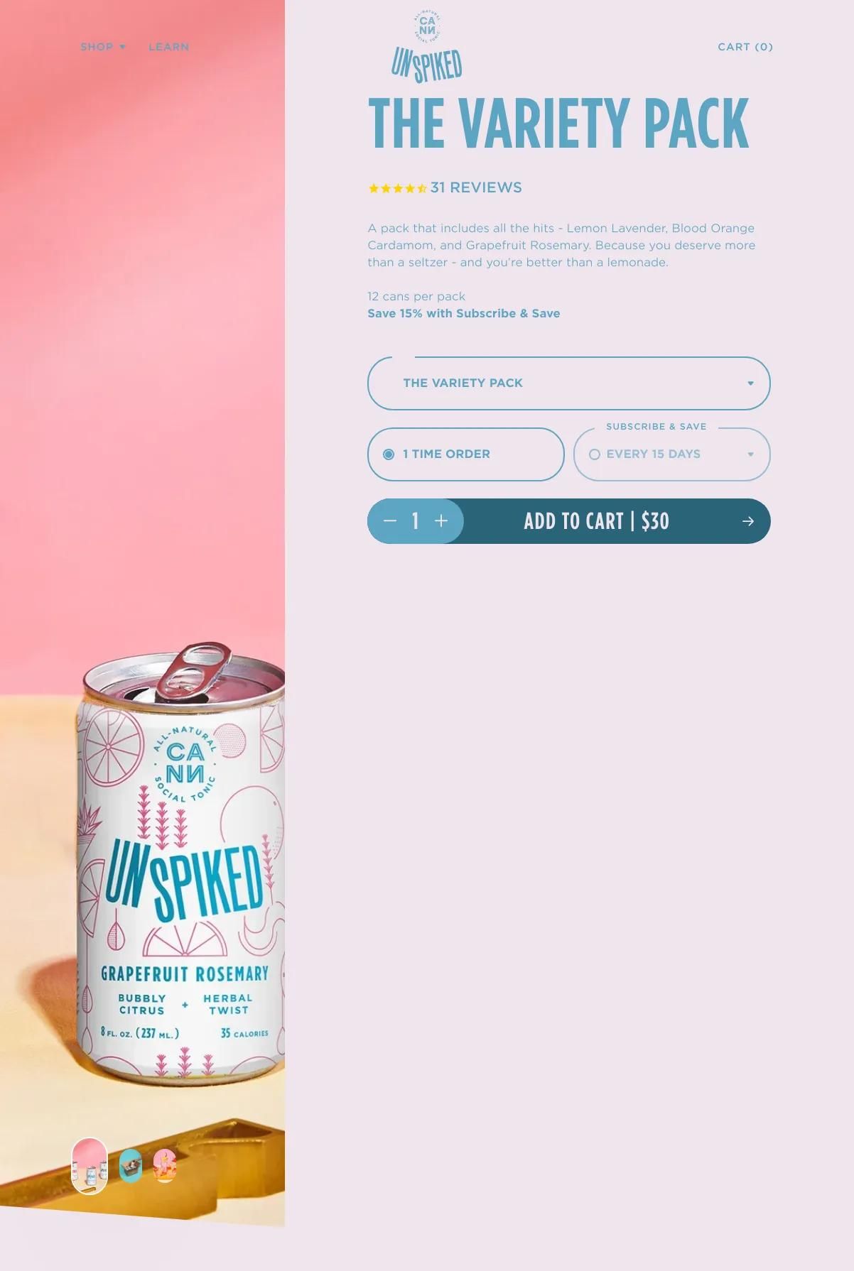 Screenshot 2 of Unspiked (Example Shopify Food and Beverage Website)