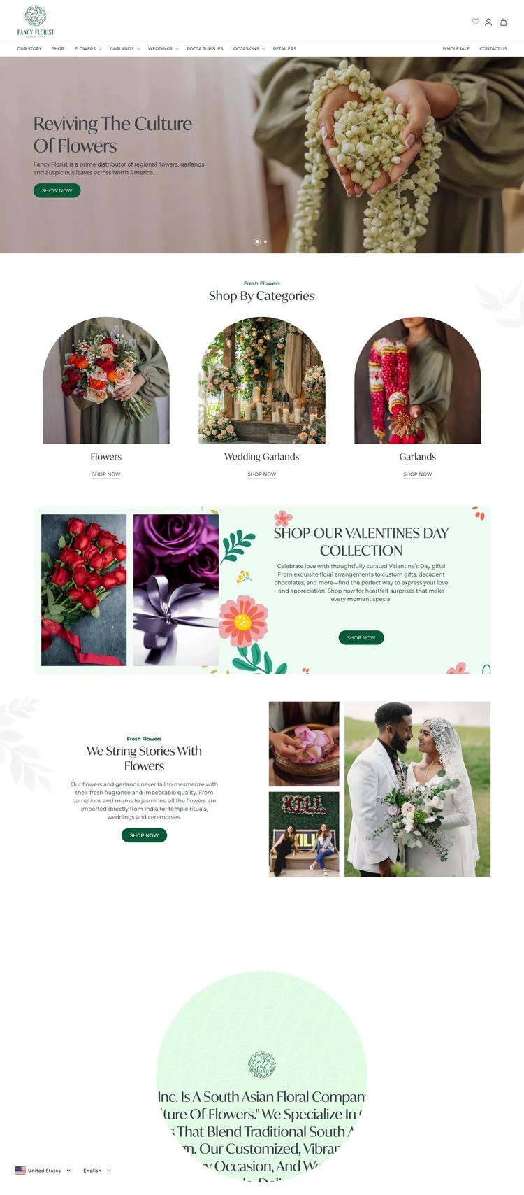 Screenshot 1 of Fancy Florist (Example Shopify Florist Website)