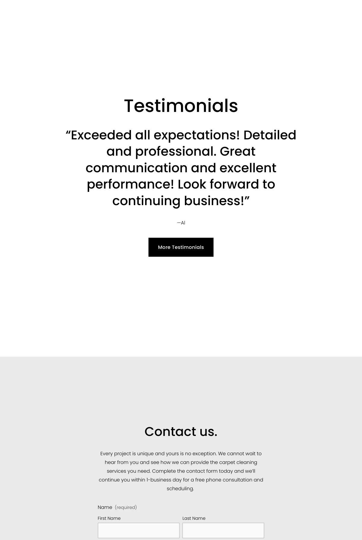 Screenshot 3 of Windsor Pro Services (Example Squarespace Cleaning Services Website)