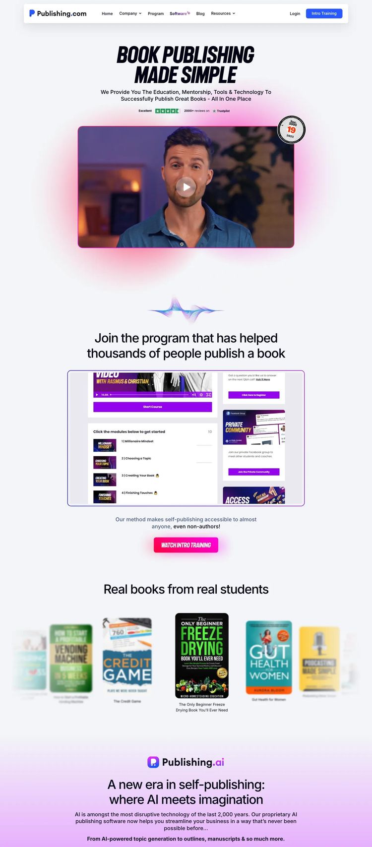 Screenshot 2 of Publishing (Example Webflow Online Course Creator Website)