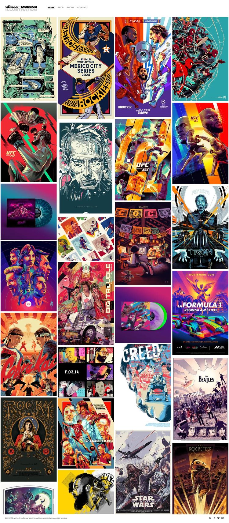 Screenshot 1 of César Moreno (Example Squarespace Artist Website)