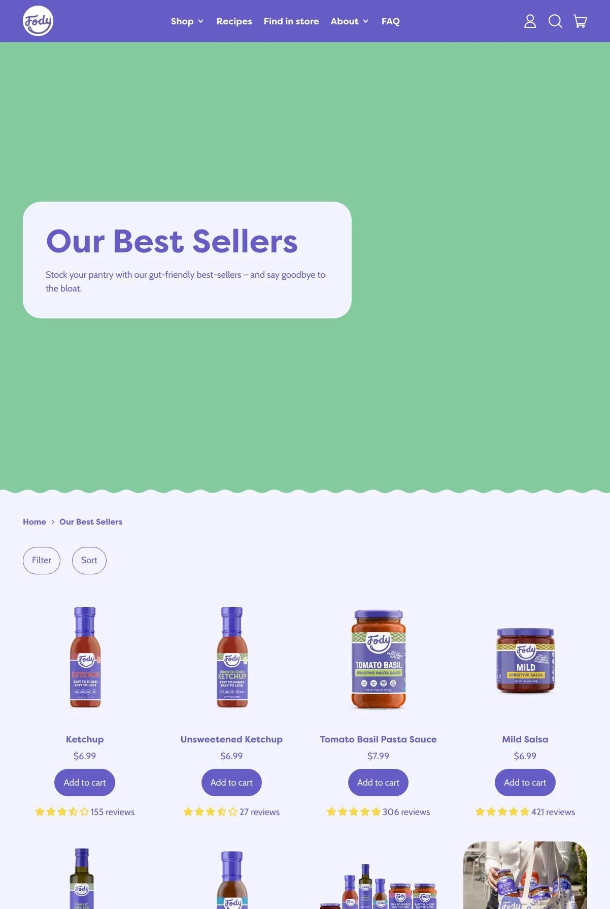 Screenshot 2 of Fody Foods (Example Shopify Food and Beverage Website)