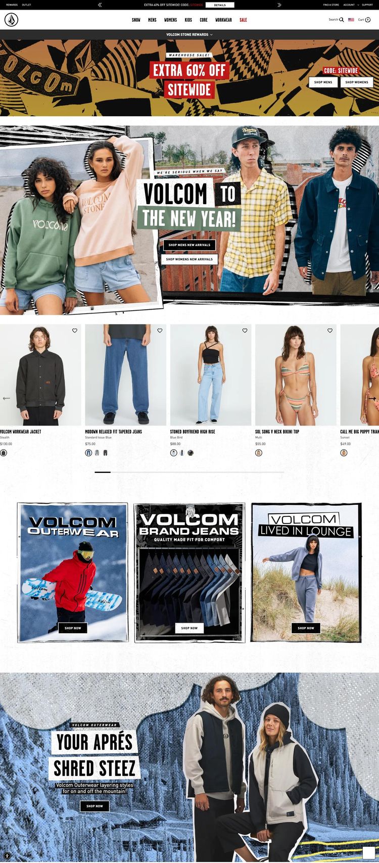 Screenshot 2 of Volcom (Example Shopify Clothing/Fashion Website)