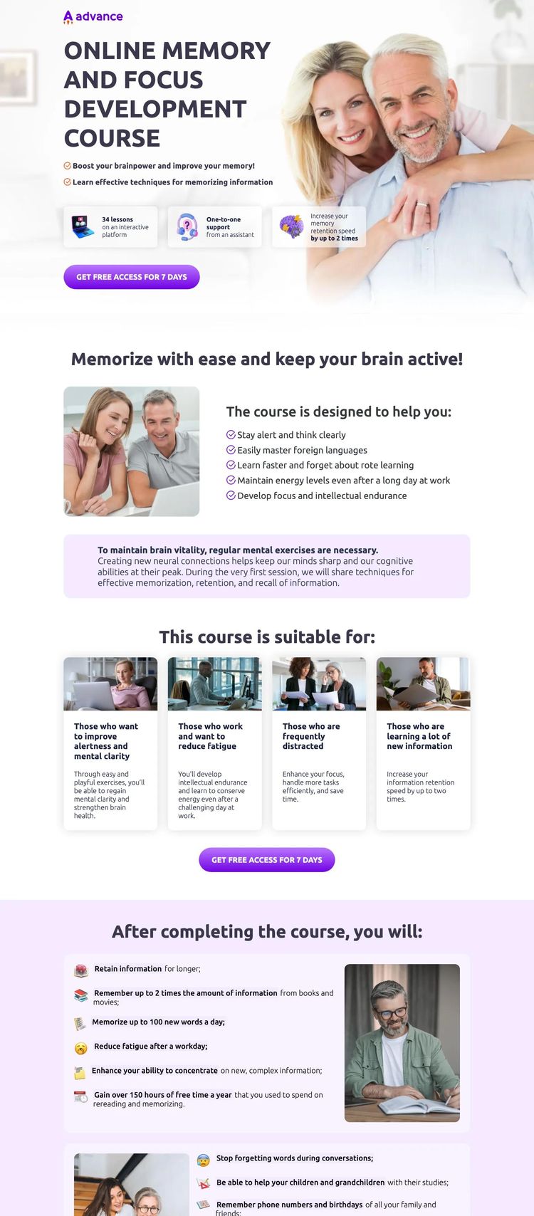 Screenshot 2 of Advance Courses (Example Gatsby Online Course Creator Website)