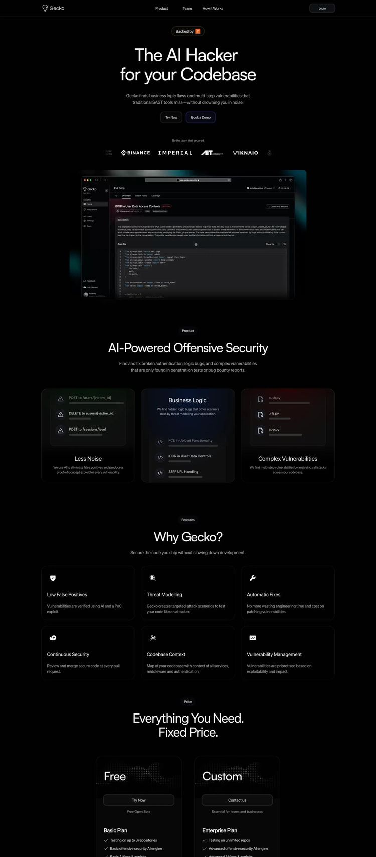 Screenshot 2 of Gecko (Example Framer Software Development Website)