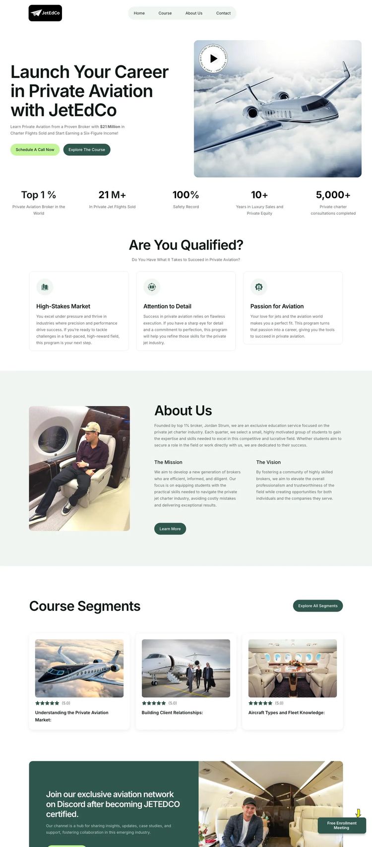 Screenshot 2 of JetEdCo (Example Framer Professional Training Website)