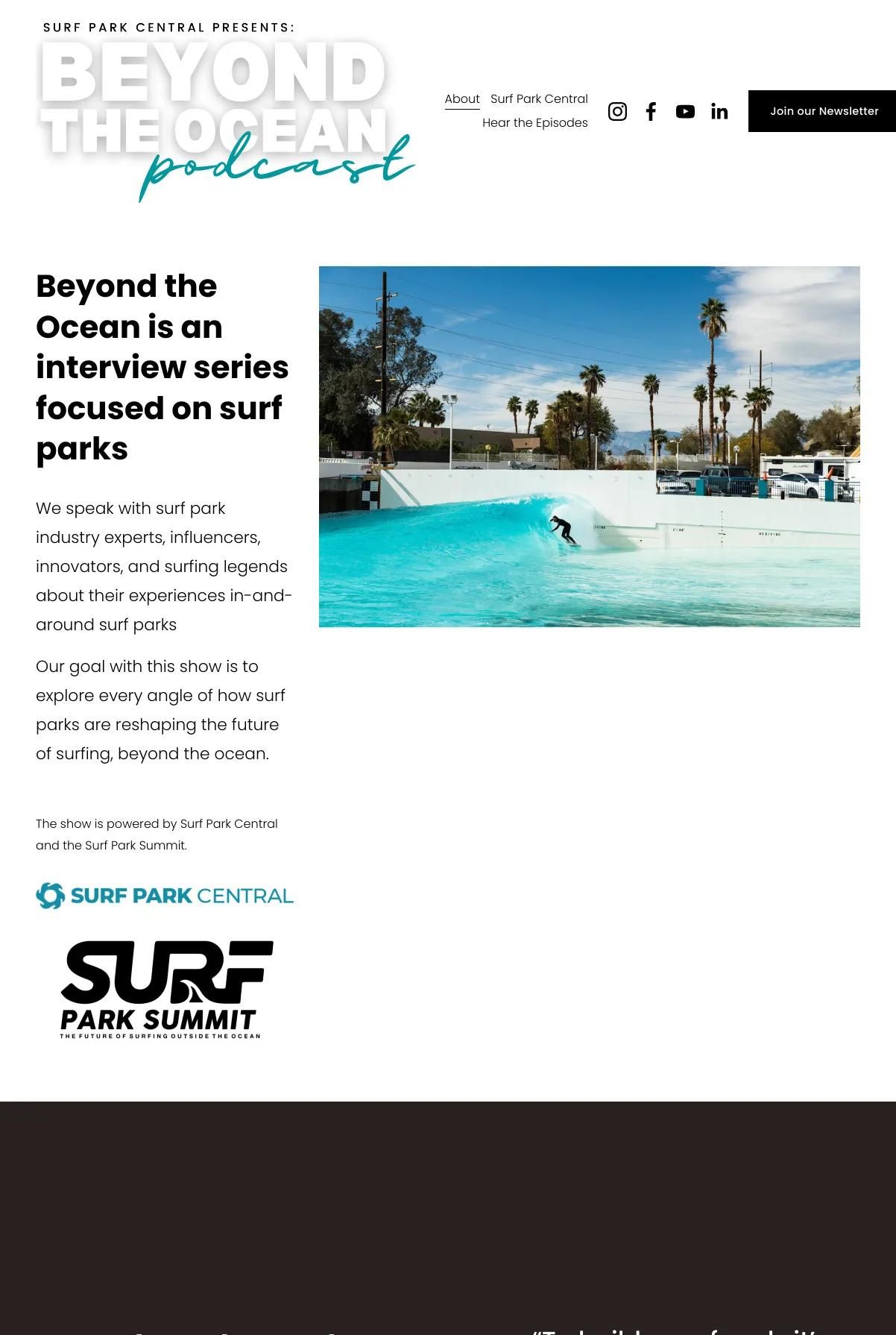 Screenshot 2 of Beyond the Ocean Podcast (Example Squarespace Podcast Website)