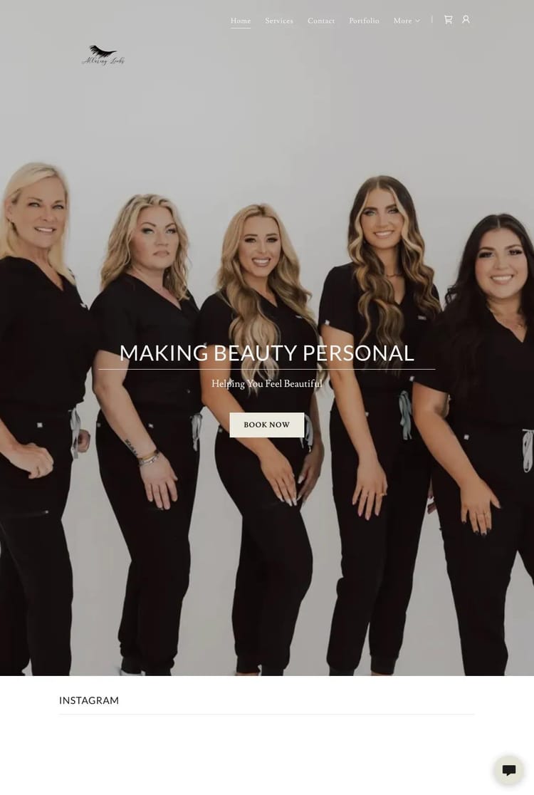 Screenshot 1 of Alluring Looksss (Example Squarespace Esthetician Website)