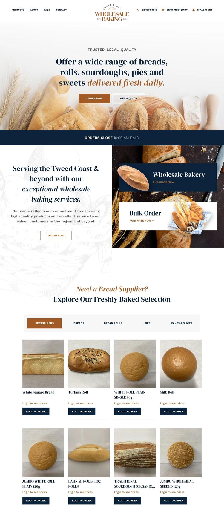 Screenshot 2 of Casuarina Beach Bakery (Example WordPress Bakery Website)