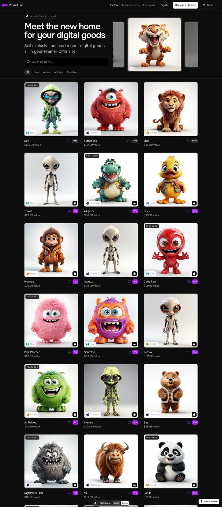 Screenshot 1 of Product Hub Template
