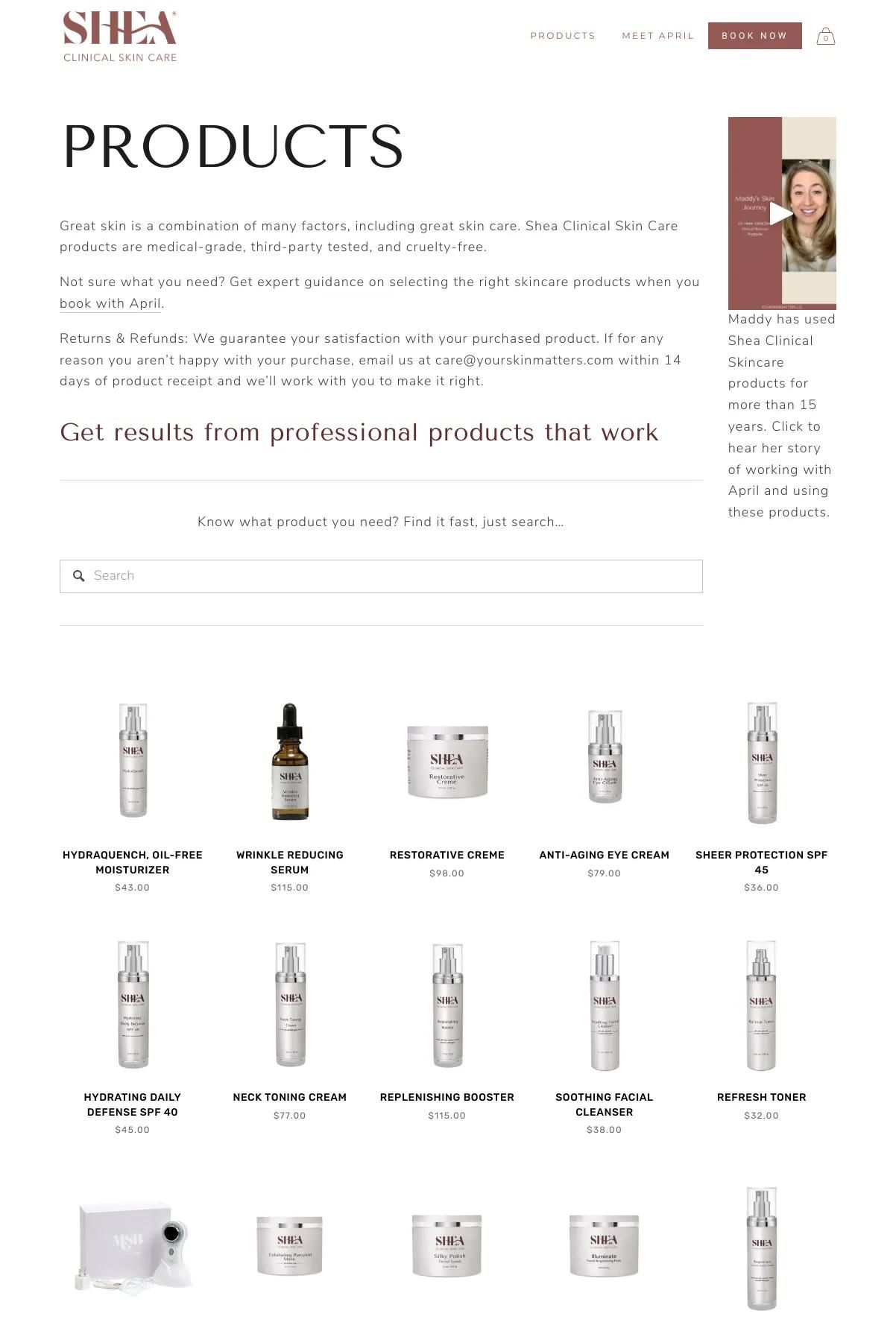 Screenshot 2 of Your Skin Matters (Example Squarespace Esthetician Website)