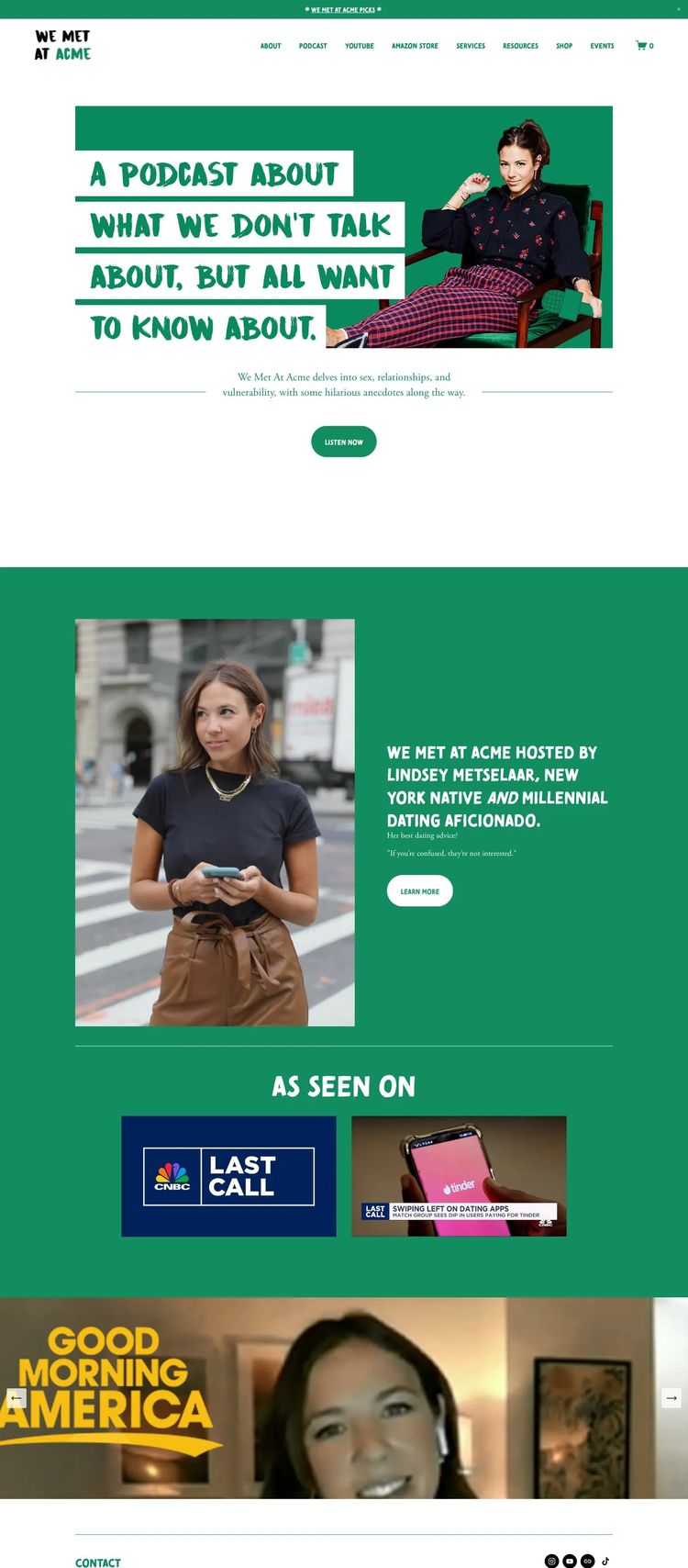 Screenshot 1 of We Met At Acme (Example Squarespace Podcast Website)