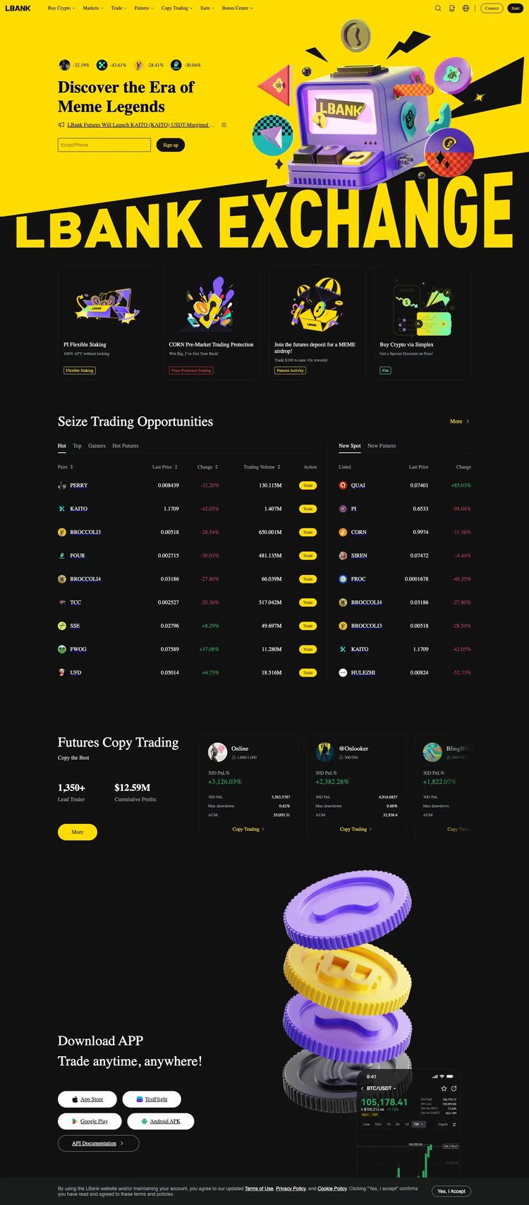 Screenshot 2 of LBank (Example Next.js Cryptocurrency Website)