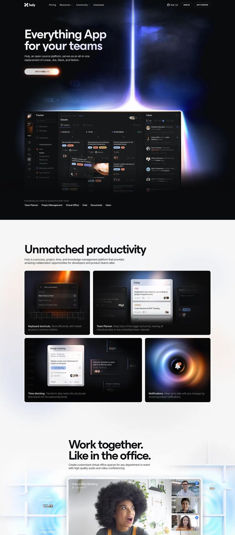 Screenshot 2 of Huly (Example Next.js Productivity and Collaboration Website)