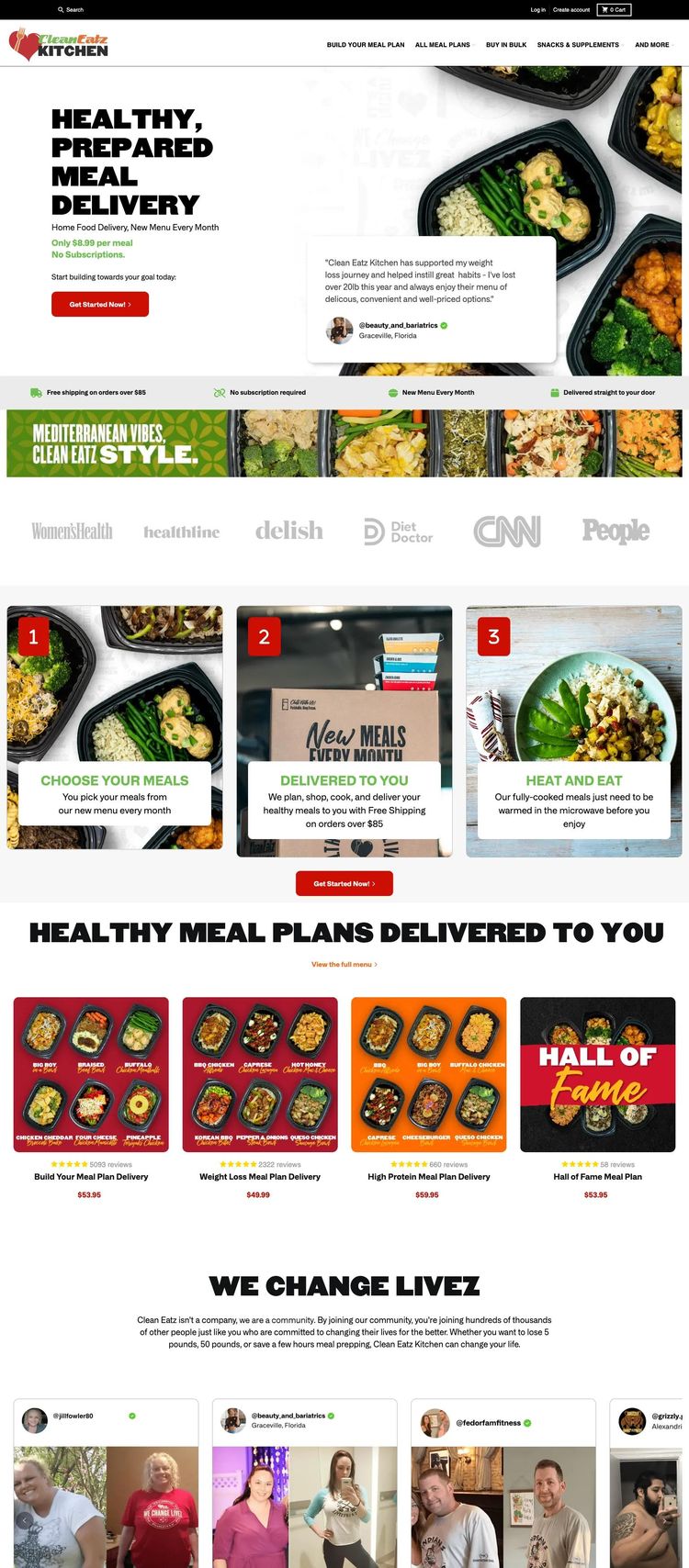 Screenshot 2 of Clean Eatz Kitchen (Example Squarespace Food and Beverage Website)