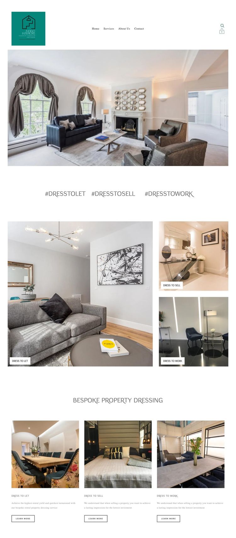 Screenshot 2 of Indigo Interiors (Example Squarespace Interior Designer Website)