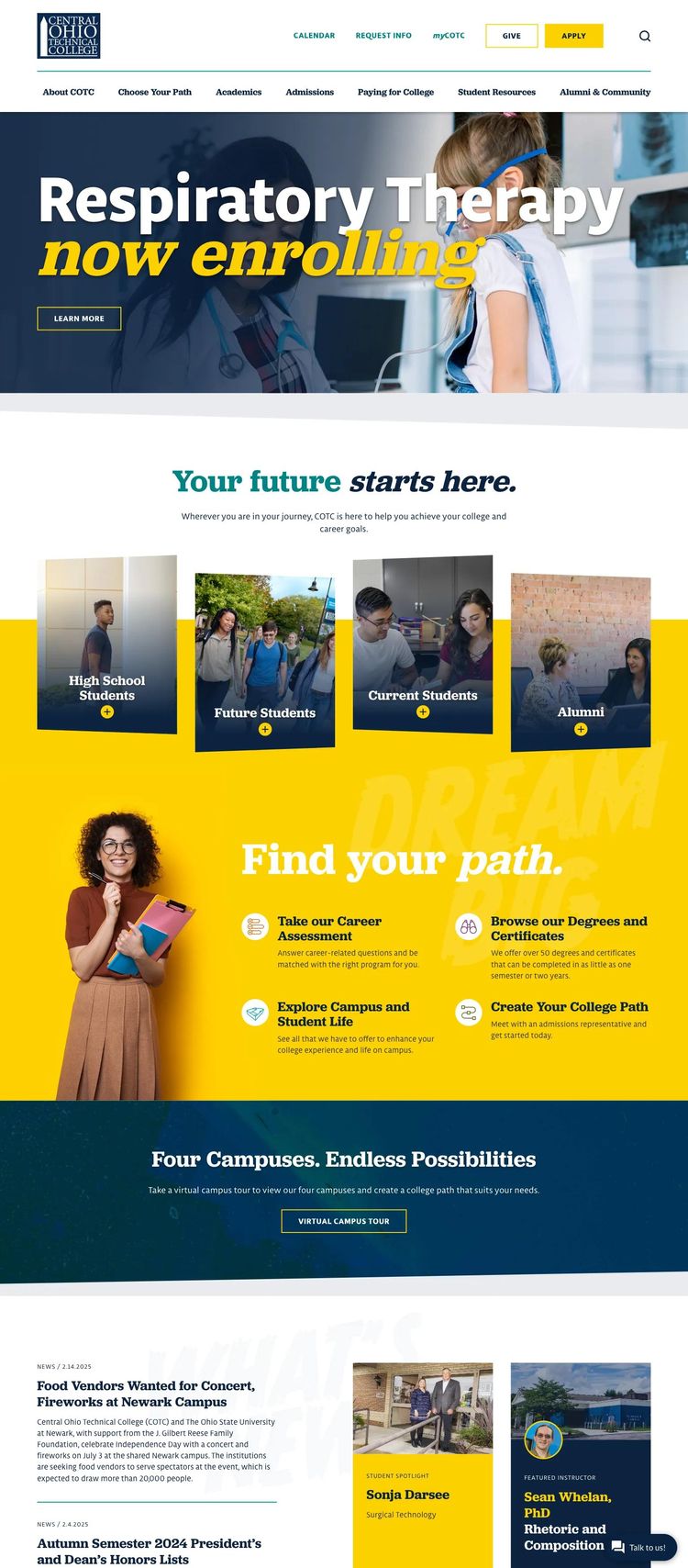 Screenshot 2 of COTC (Example Drupal Educational Institution Website)