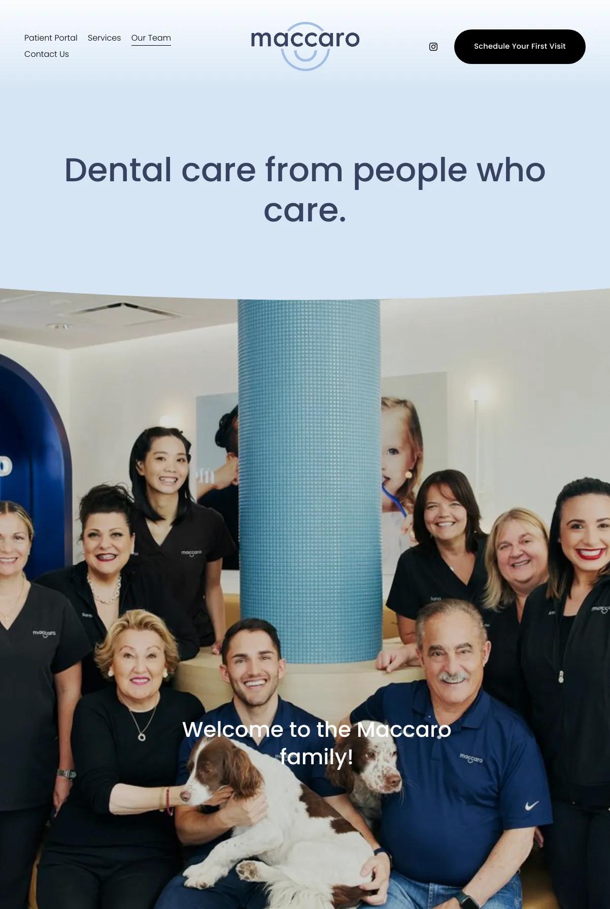 Screenshot 3 of Maccaro Orthodontics & Pediatric Dentistry (Example Squarespace Dentist Website)