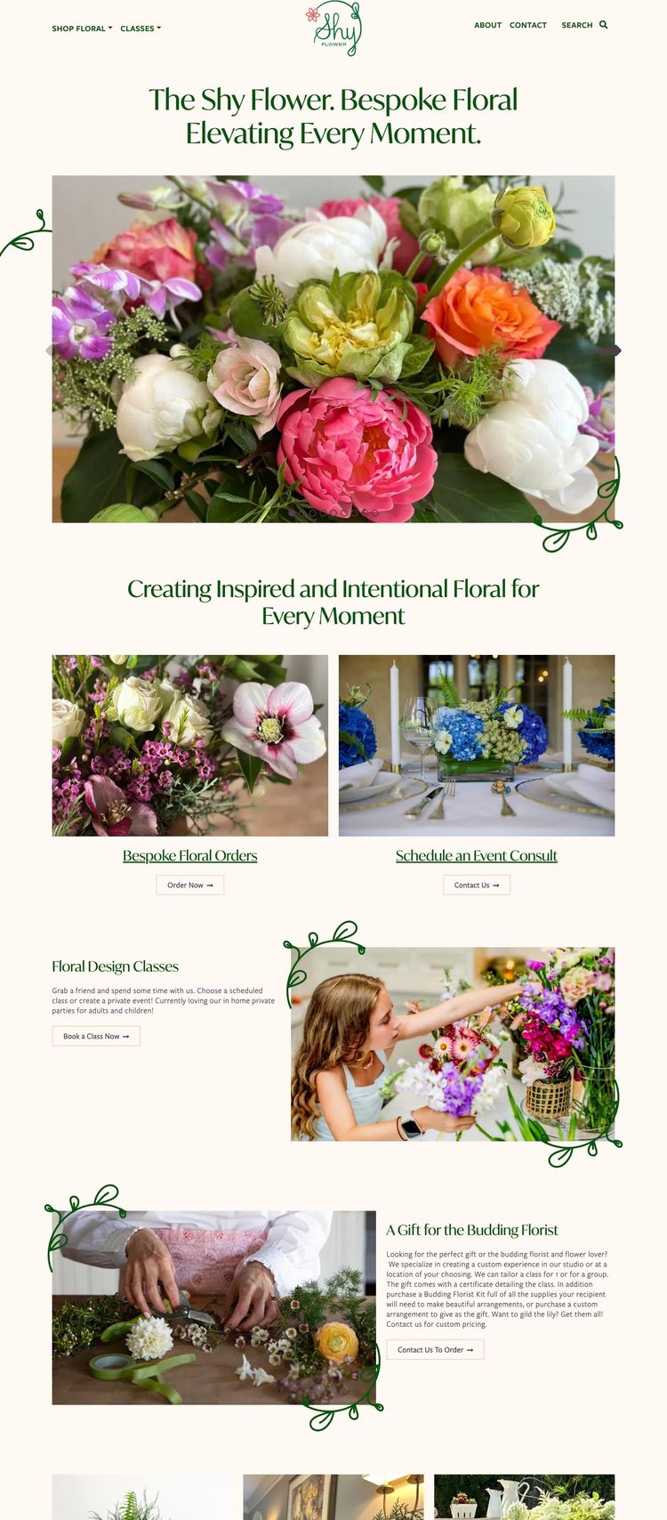 Screenshot 2 of The Shy Flower (Example WordPress Florist Website)