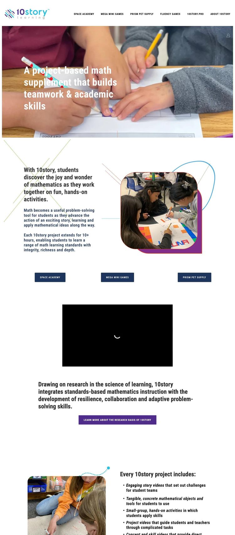 Screenshot 2 of 10Story (Example Squarespace Educational Institution Website)
