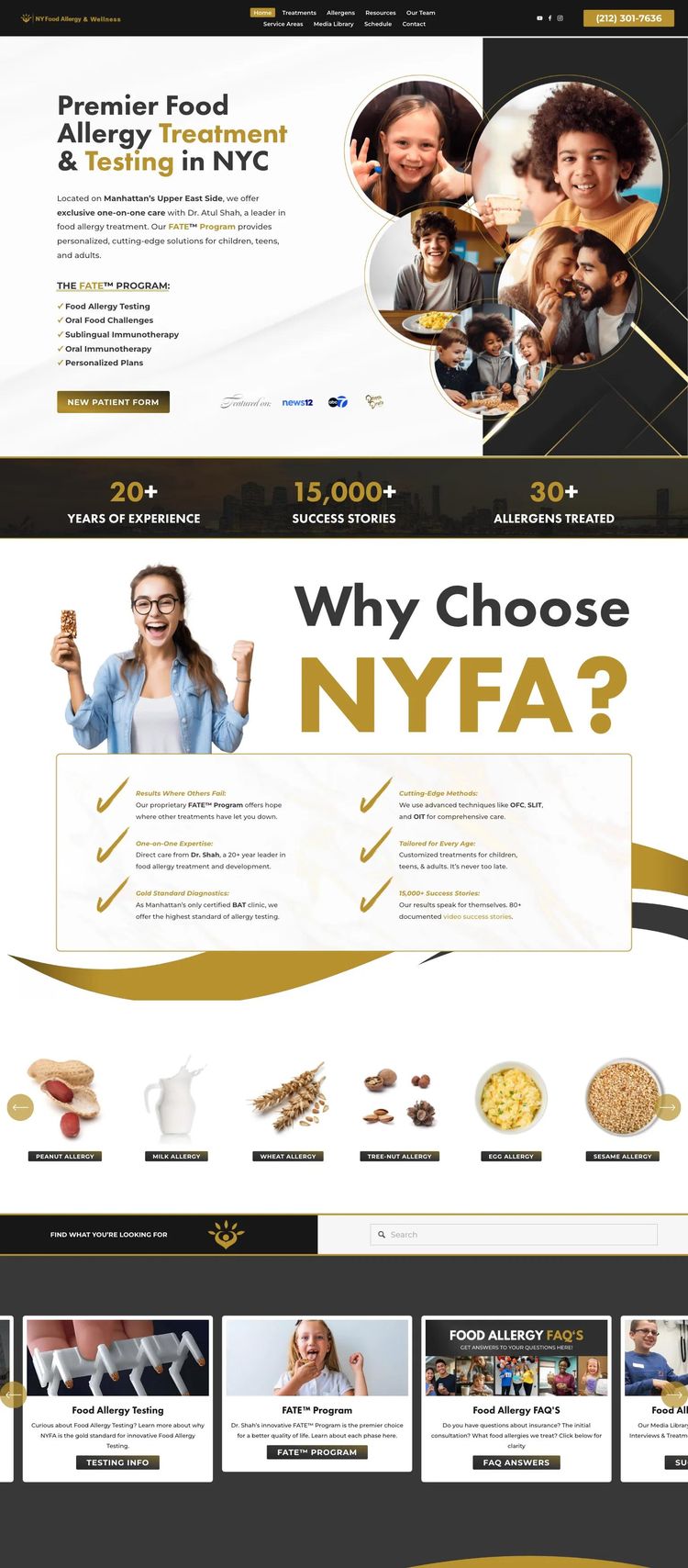 Screenshot 2 of NY Food Allergy (Example Squarespace Medical Practice Website)