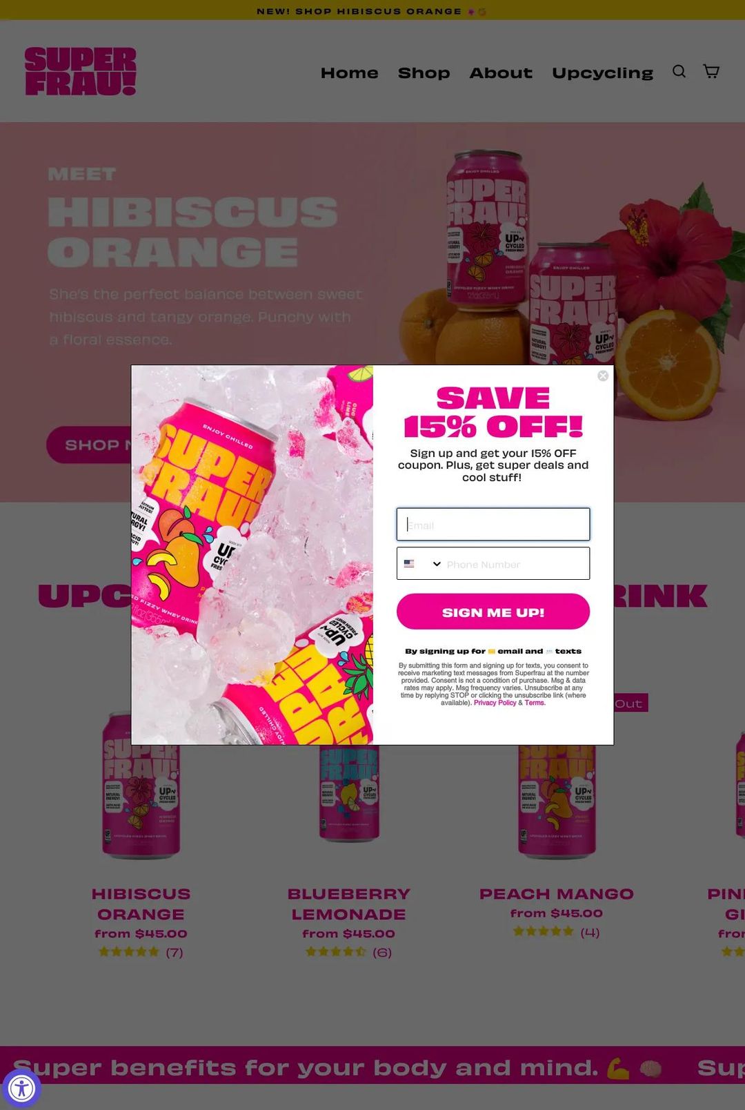 Screenshot 1 of Superfrau (Example Shopify Food and Beverage Website)