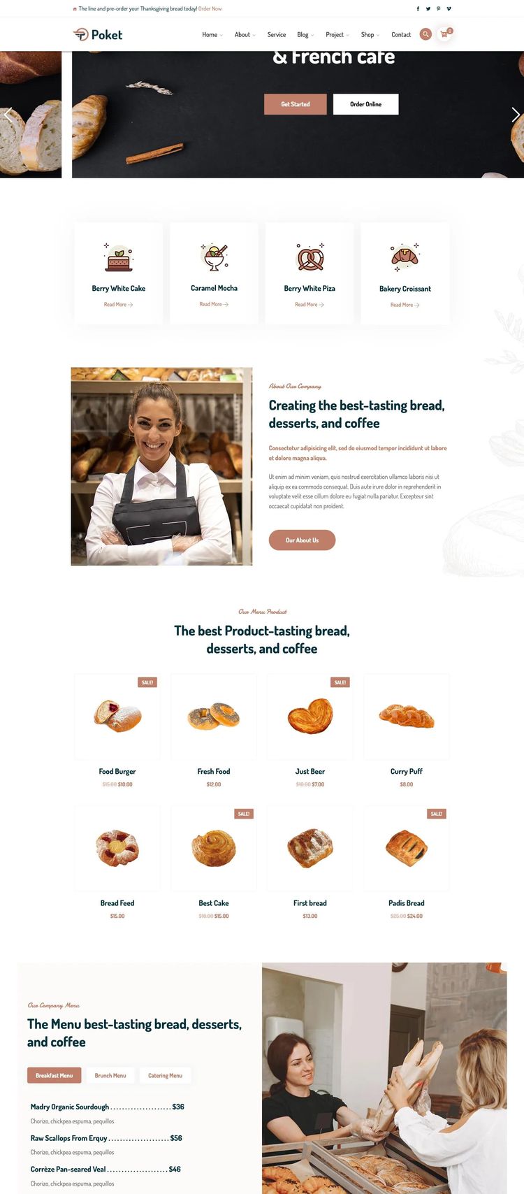 Screenshot 1 of We Best Quality Bakery (Example WordPress Bakery Website)