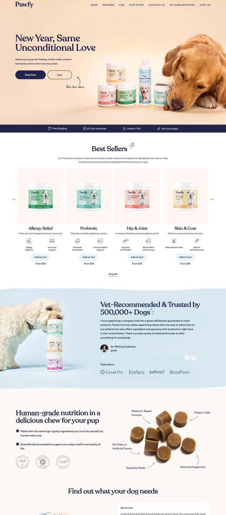 Screenshot 2 of Pawfy (Example Shopify Pet Services Website)