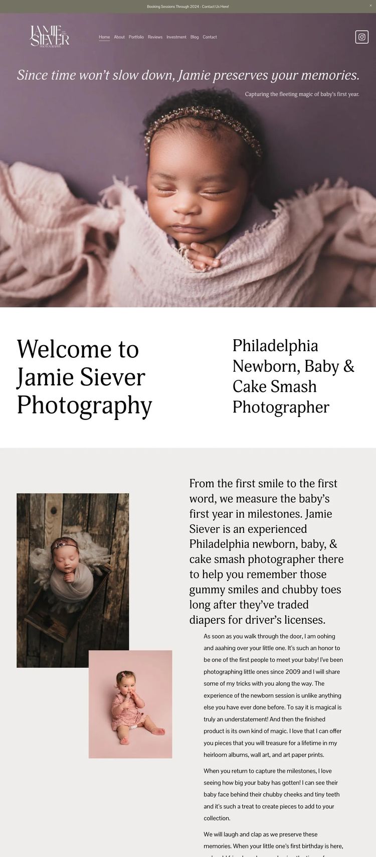Screenshot 1 of Jamie Siever Photography (Example Squarespace Photography Website)