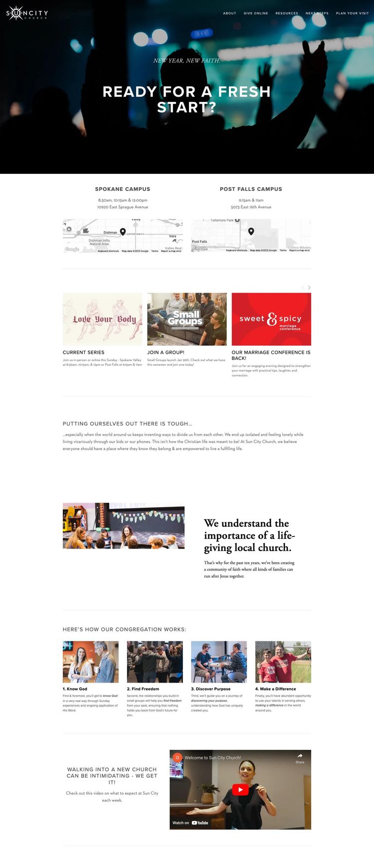 Screenshot 1 of Sun City Church (Example Squarespace Church/Religious Organization Website)