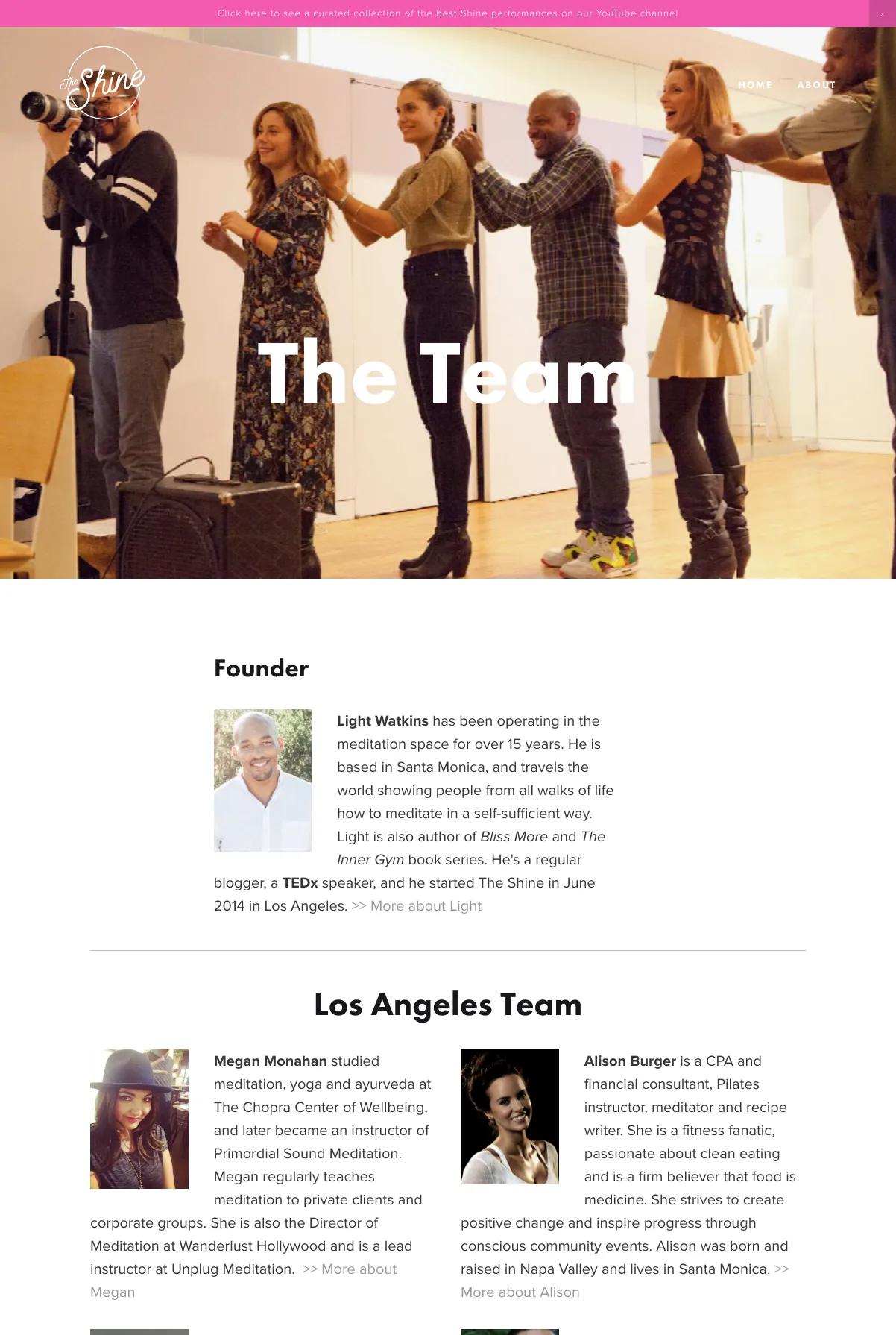 Screenshot 3 of The Shine Movement (Example Squarespace Nonprofit Website)