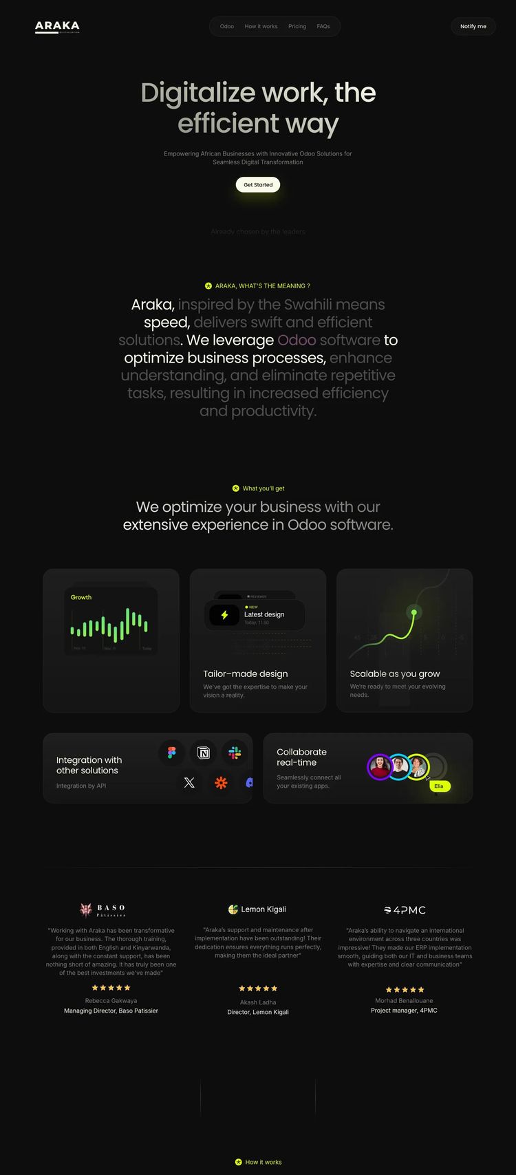 Screenshot 2 of Araka (Example Framer IT Services Website)