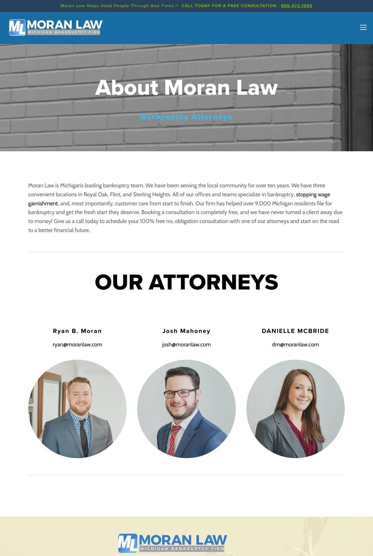 Screenshot 2 of Moran Law (Example Squarespace Law Firm Website)