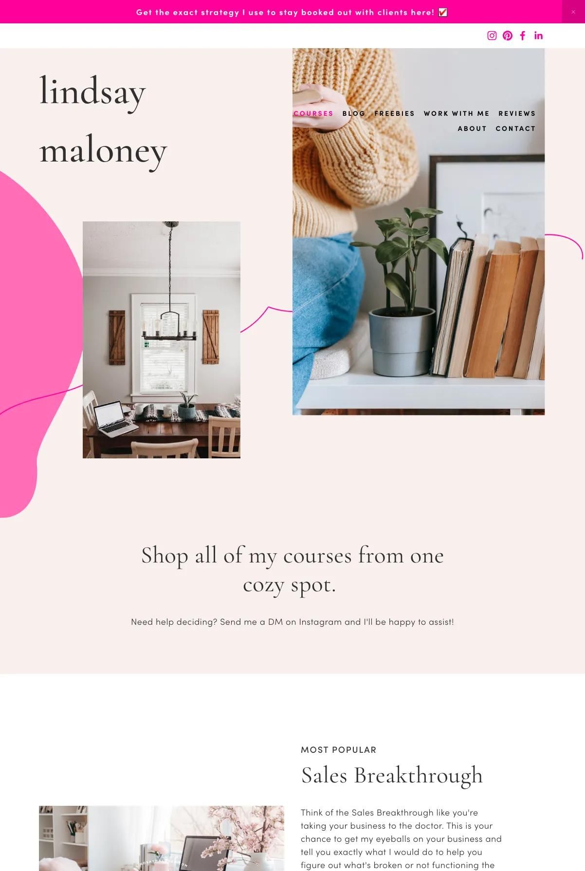 Screenshot 2 of Lindsay Maloney (Example Squarespace Coach Website)