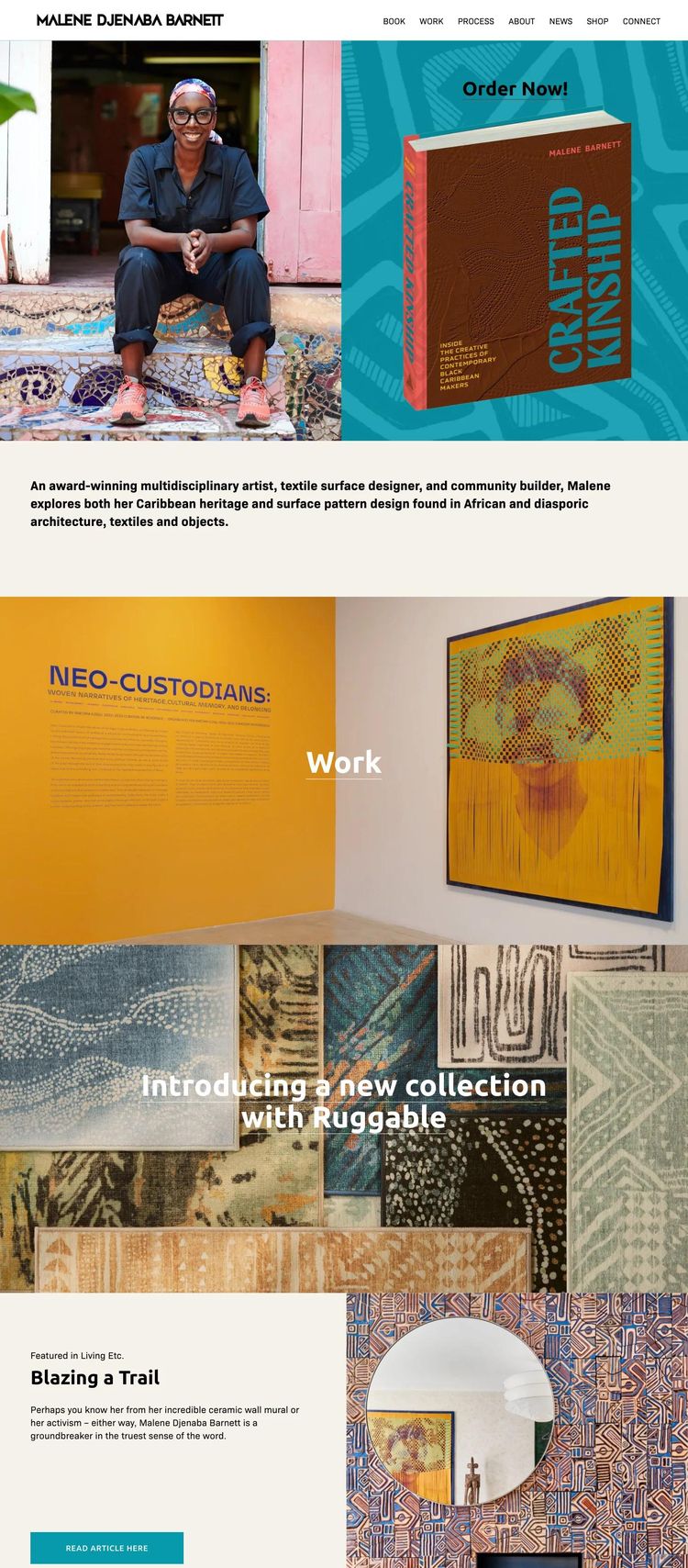 Screenshot 1 of Malene Barnett (Example Squarespace Artist Website)