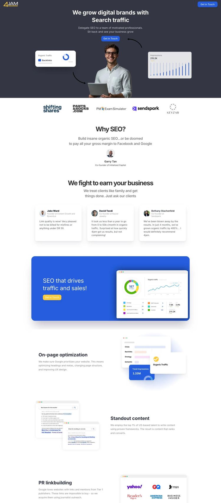 Screenshot 2 of 4jam (Example Framer Marketing Agency Website)