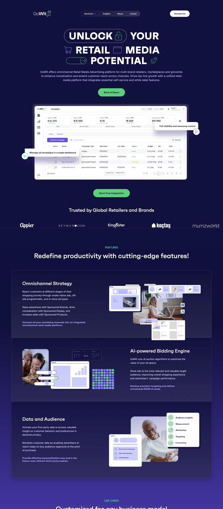Screenshot 2 of GoWit (Example Framer Marketing Agency Website)