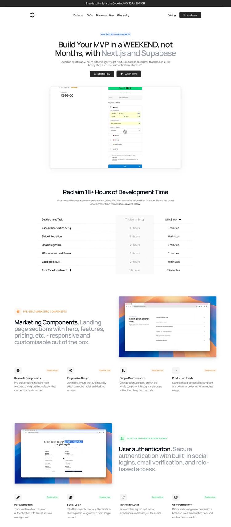Screenshot 2 of 2mrw (Example Framer Software Development Website)