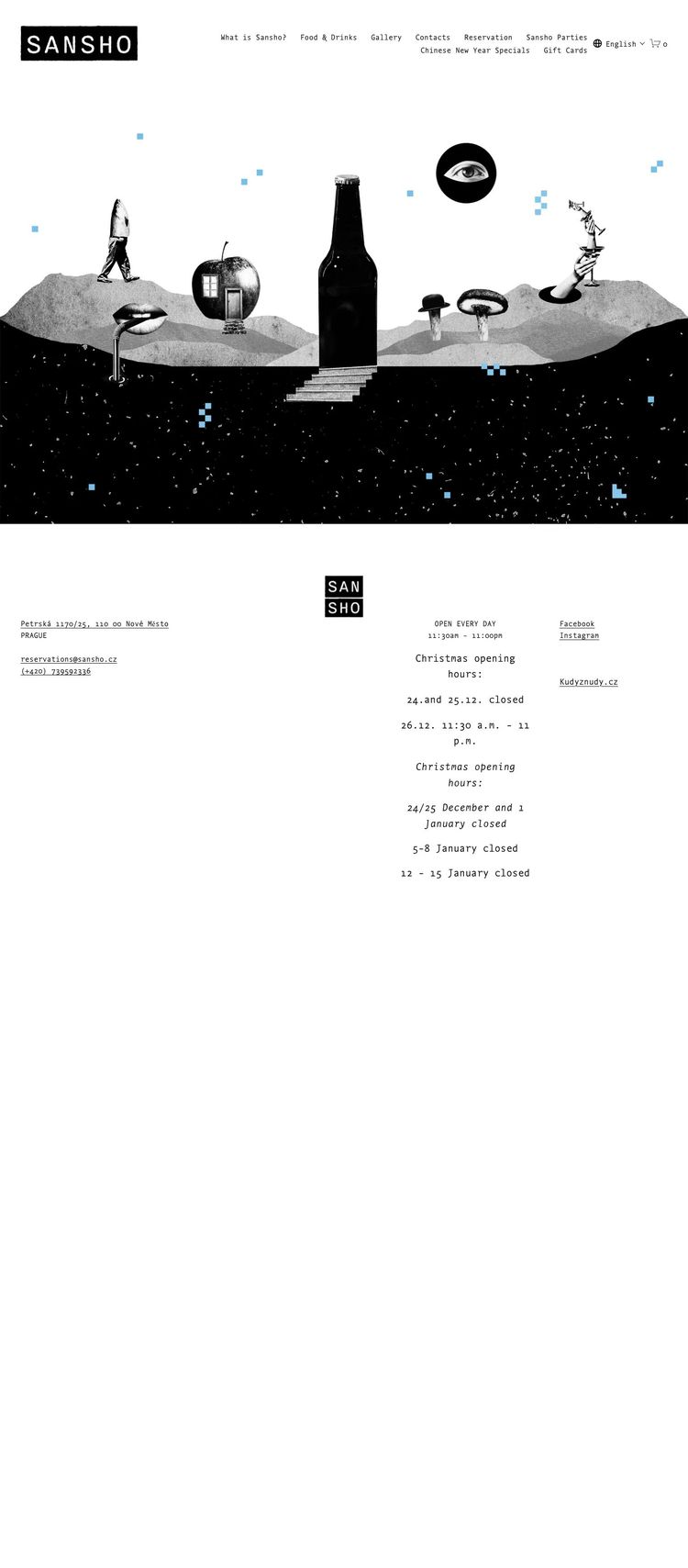 Screenshot 1 of Sansho restaurant (Example Squarespace Restaurant Website)