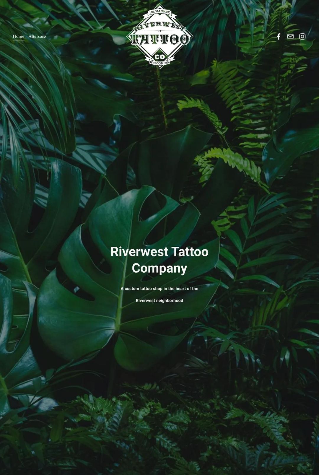 Screenshot 1 of Riverwest Tattoo Company (Example Squarespace Tattoo Website)