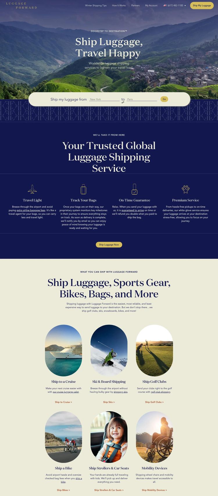 Screenshot 2 of Luggage Forward (Example WordPress Travel Agency Website)