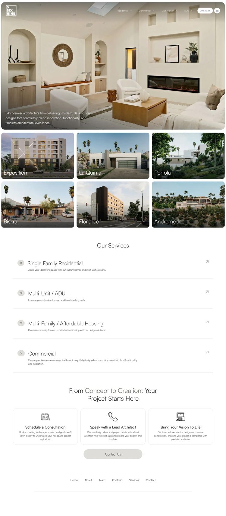 Screenshot 2 of 369 Architects (Example Webflow Architect Website)