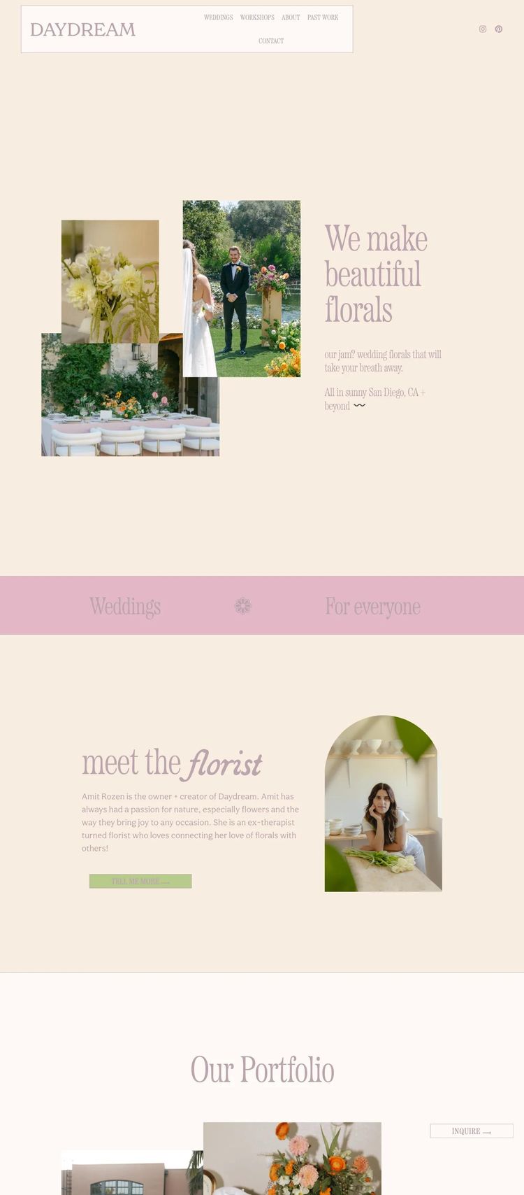 Screenshot 2 of Daydream Florals (Example Squarespace Florist Website)