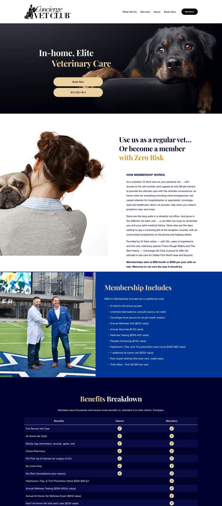 Screenshot 2 of Concierge Vet Club (Example Squarespace Pet Services Website)