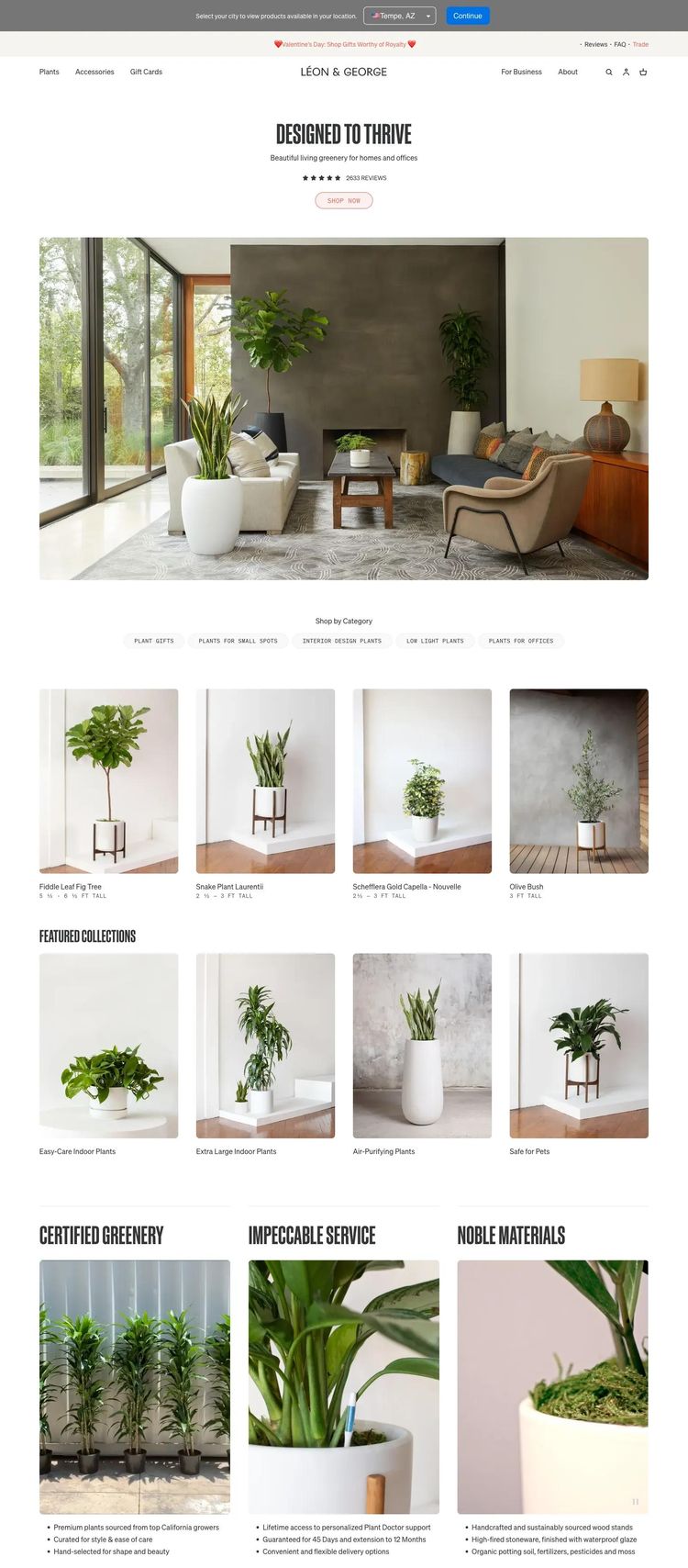 Screenshot 2 of Leon & George (Example Squarespace Ecommerce (General) Website)