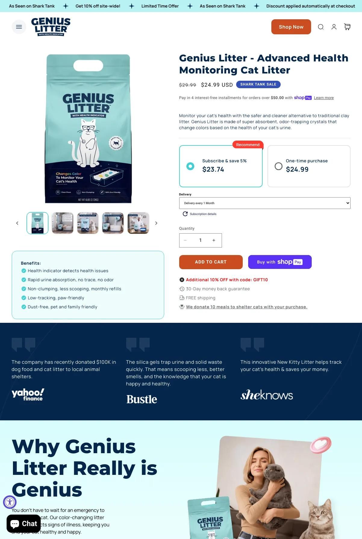 Screenshot 3 of Genius Litter (Example Shopify Pet Website)