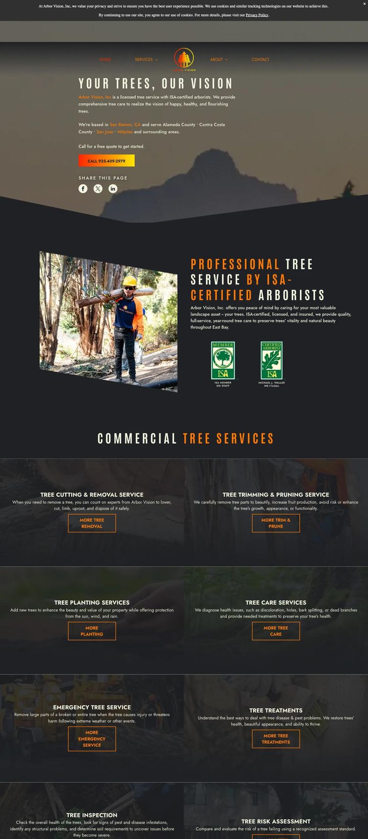 Screenshot 1 of Arbor Vision (Example Duda Lawn Care Website)